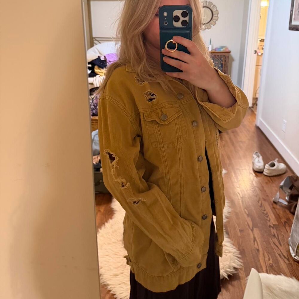 Distressed yellow jacket